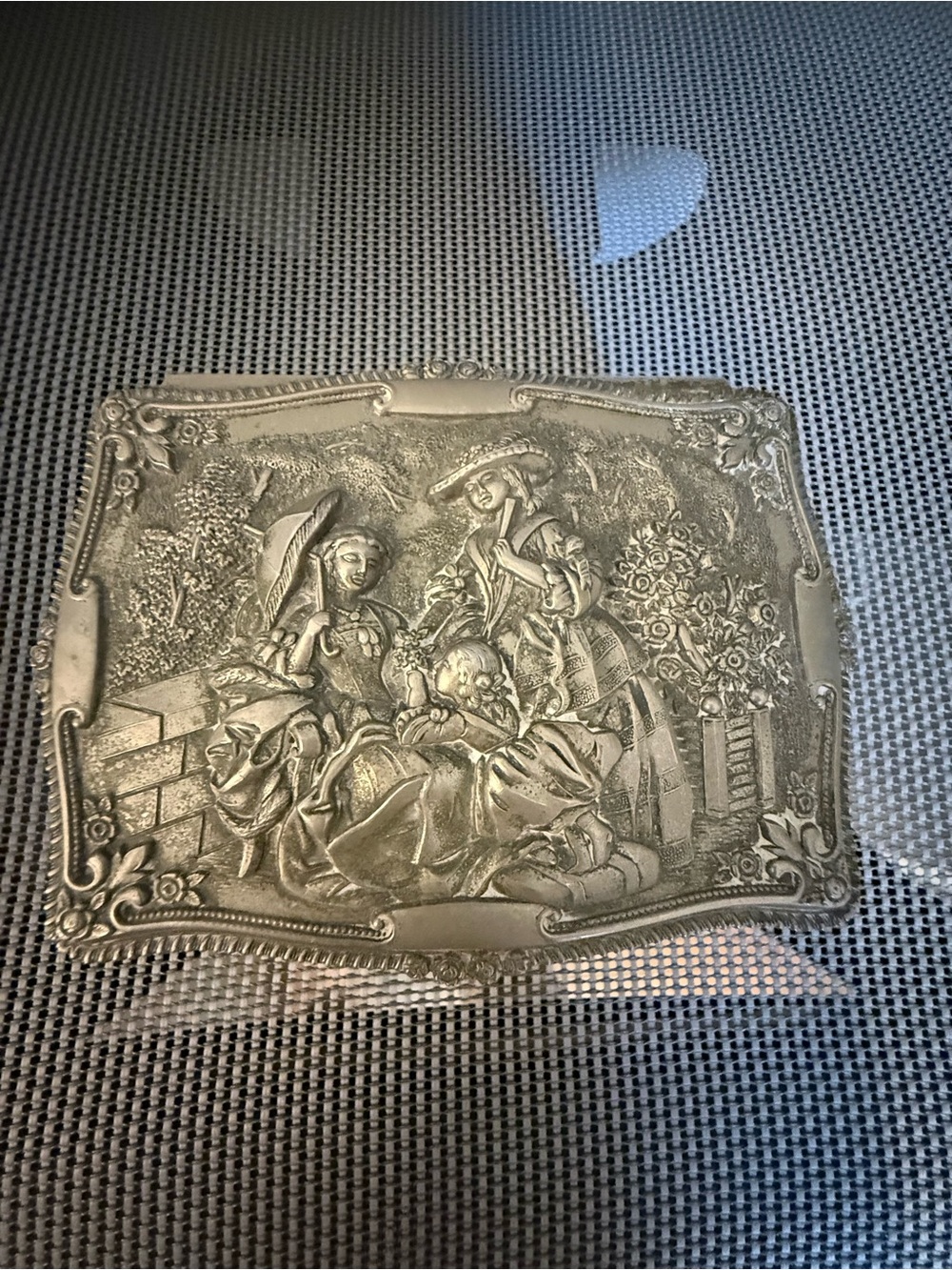 Silver Decorative Metal Trinket Box - Silver Color